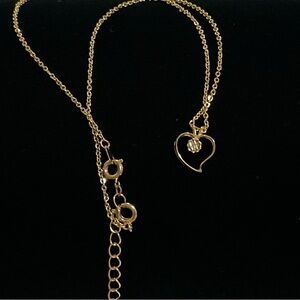 Vintage Joanne Jewel Diamond Gold Tone Heart Necklace